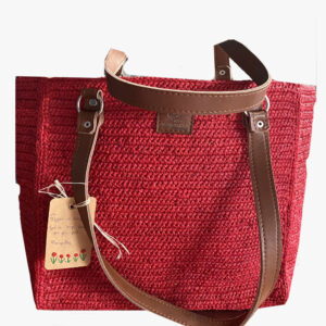 Medium raffia rectangular bag