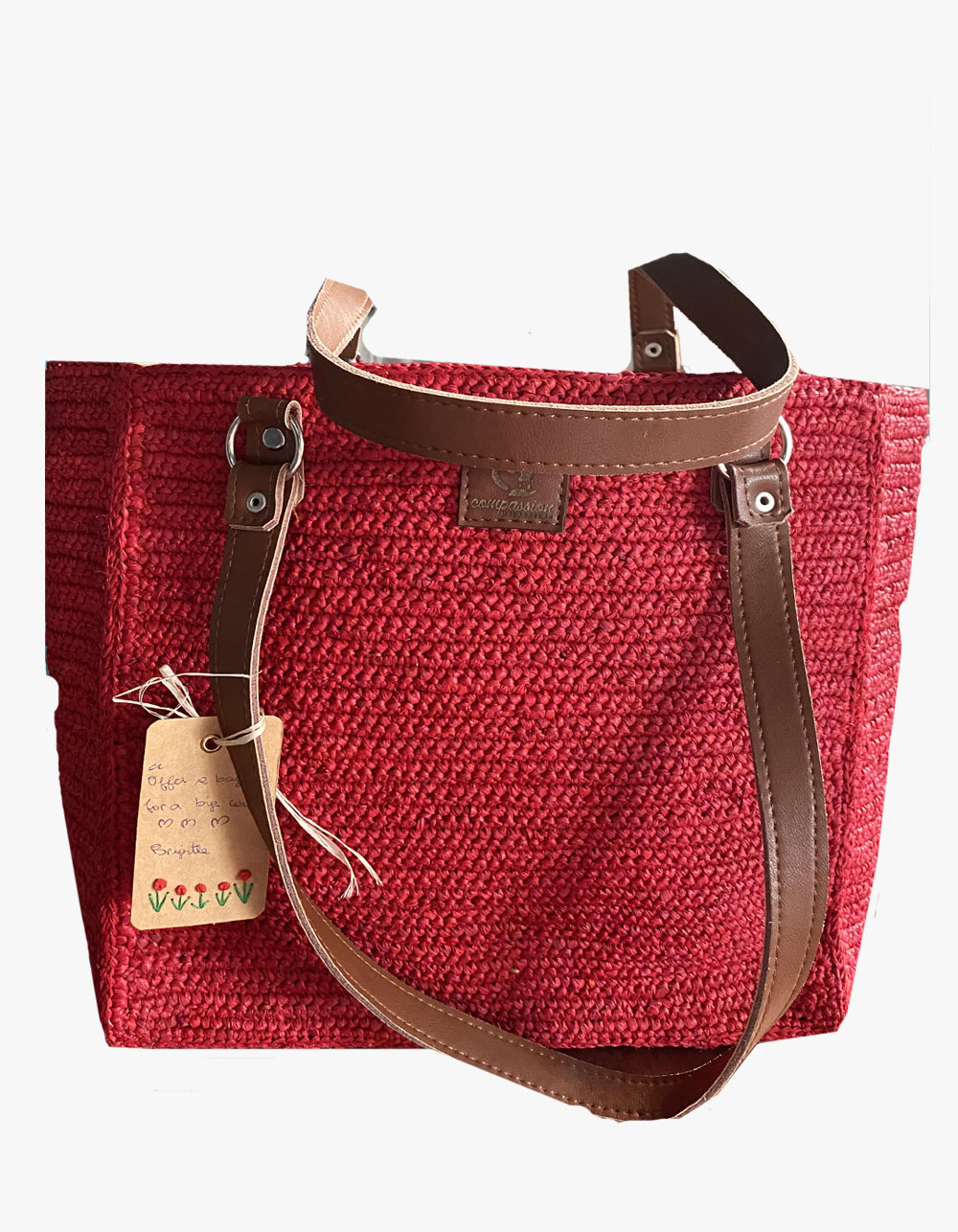 Medium raffia rectangular bag