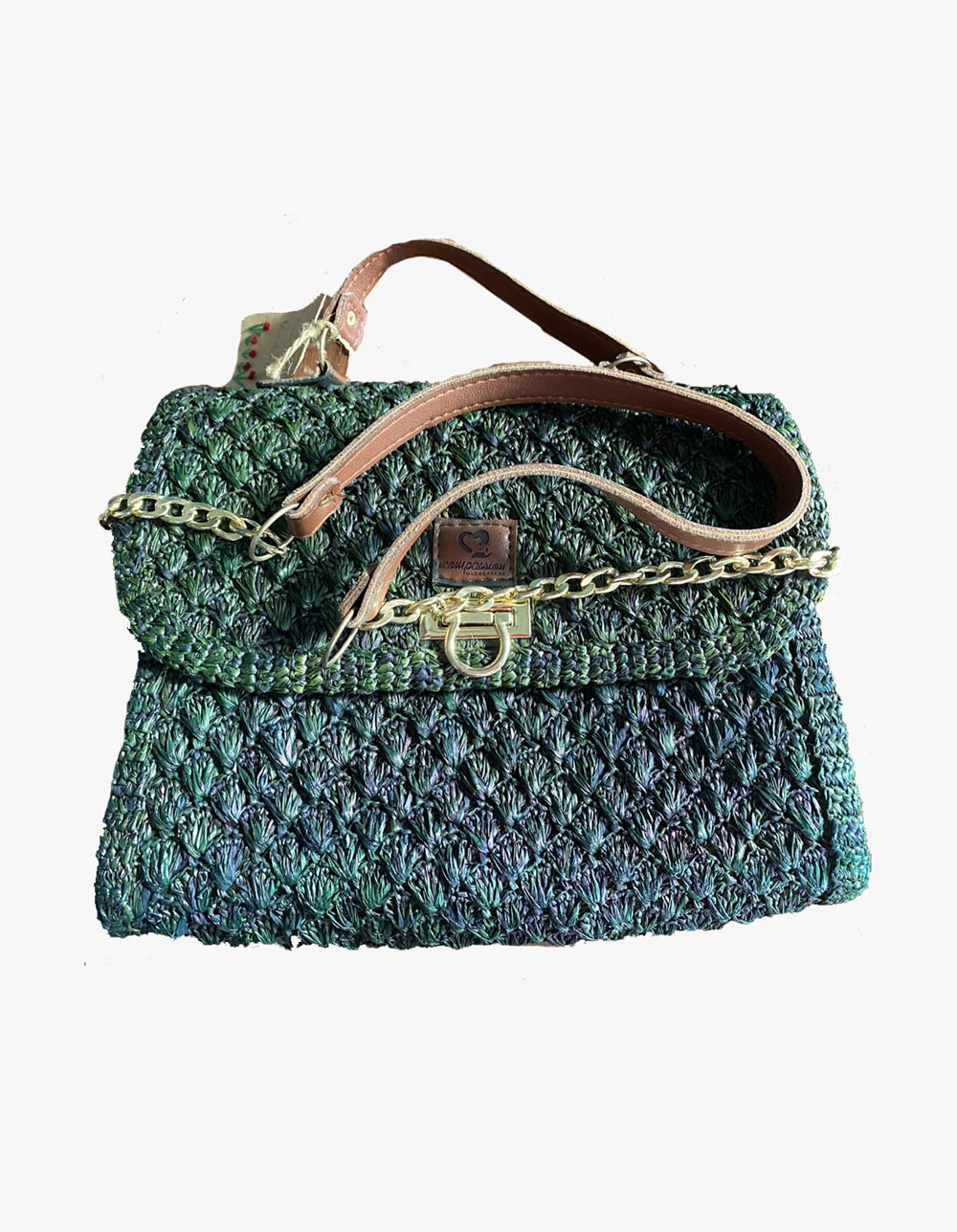 Medium raffia rectangular bag - Image 3