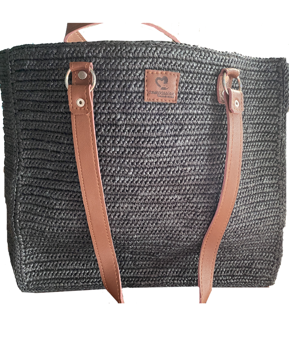 Large Rectangular Raffia Bag